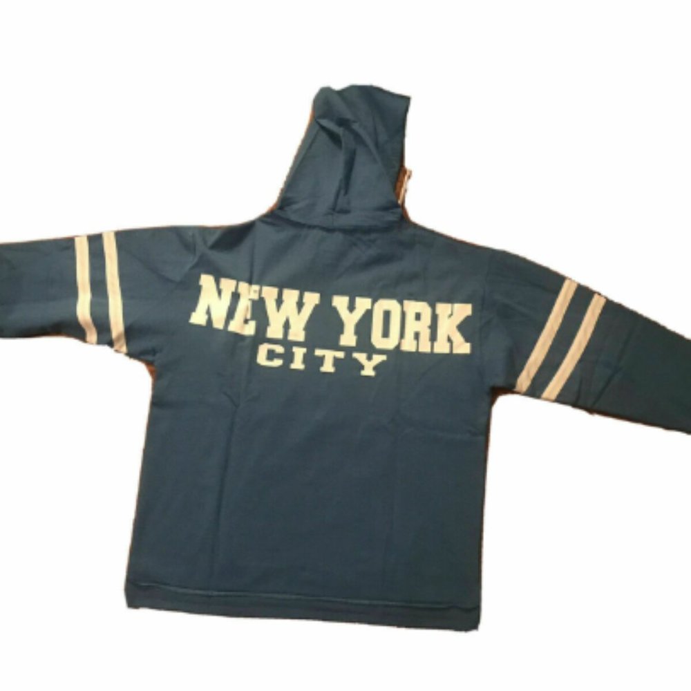 Women New York City Hoodie Athletic Navy Blue